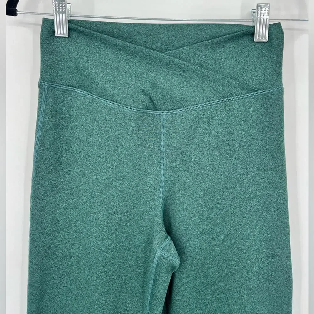 GAP Fit Teen Girl’s Crossover High Rise Flare Leggings Pants Dark Green Sz 14-16